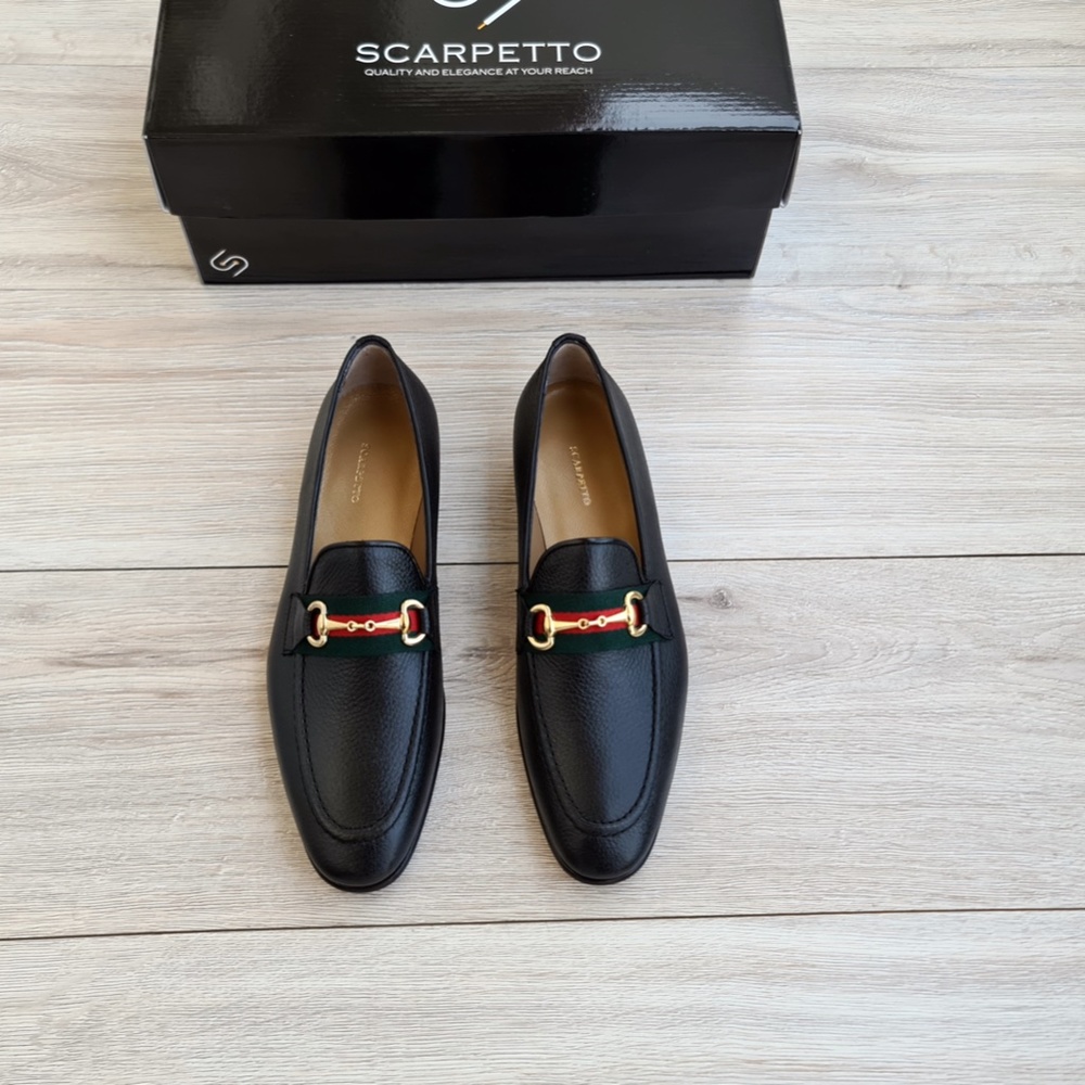 Black Men's Genuine Leather Loafer - Picture 3 of 4
